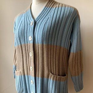 CRUCIANI women's multi play 100% cashmere cardigan sweater size 38